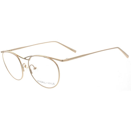 Kendall + Kylie Women's Eyeglasses - Shiny Gold Metal Frame Demo Lens | KKO194 ALI 719 ,