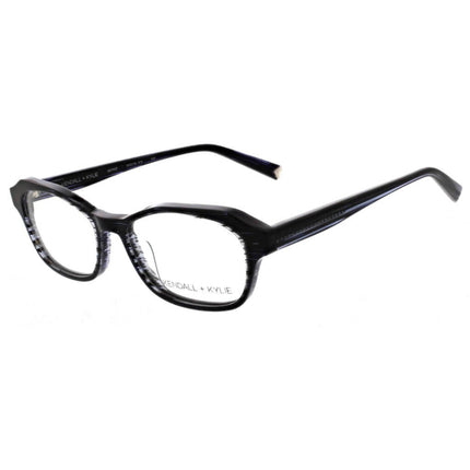 Kendall + Kylie Women's Eyeglasses - Striped Black Acetate Frame Demo Lens | KKO172 19 ,