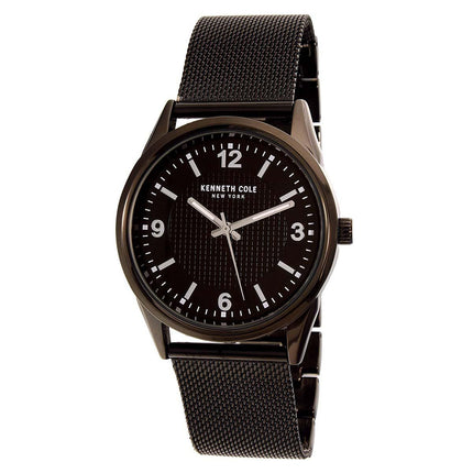 Kenneth Cole 10030782 Men's Black Steel Mesh Bracelet Quartz Classic ,