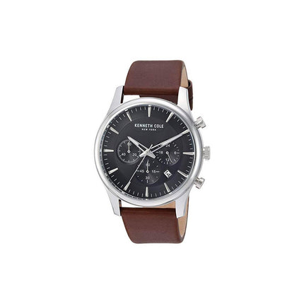 Kenneth Cole Men's Chronograph Watch - Classic Black Dial Leather Strap | KC15106002 ,