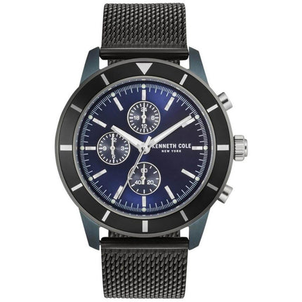 Kenneth Cole Men's Chronograph Watch - Dress Sport Black Steel Bracelet | KC50573001 ,