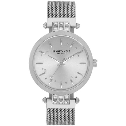 Kenneth Cole Women's Crystal Watch - Classic Quartz Silver Mesh Bracelet | KC50960001 ,