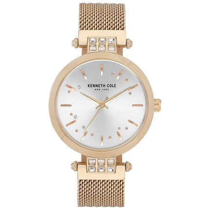 Kenneth Cole Women's Crystal Watch - Classic Yellow Gold Mesh Bracelet | KC50960004 ,