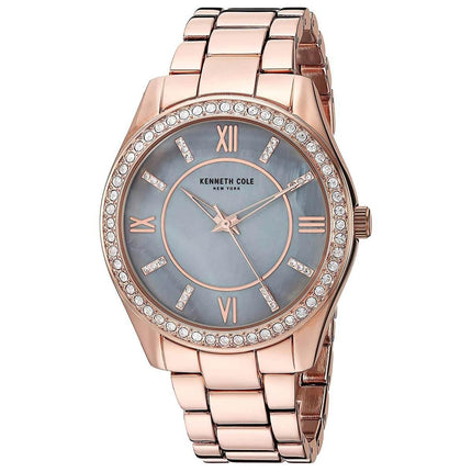 Kenneth Cole Women's Quartz Watch - Classic Black MOP Dial Steel Bracelet | KC50739001 ,