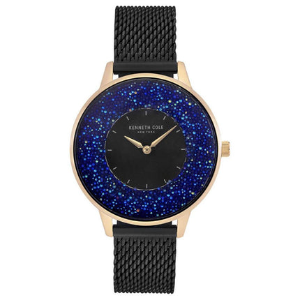 Kenneth Cole Women's Quartz Watch - Classic Blue Crystal and Black Dial | KC51053001 ,