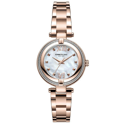 Kenneth Cole Women's Quartz Watch - Classic MOP Dial Rose Gold Bracelet | KC51052001 ,