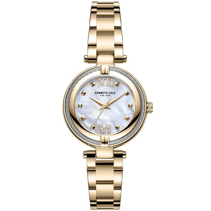 Kenneth Cole Women's Quartz Watch - Classic MOP Dial Yellow Gold Bracelet | KC51052005 ,