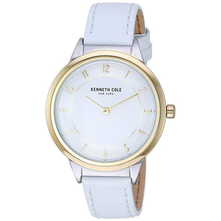 Kenneth Cole Women's Quartz Watch - Classic Silver Dial White Strap | KC50795004 ,