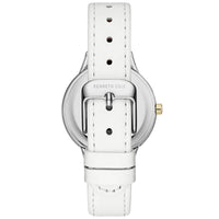 Kenneth Cole Women's Quartz Watch - Classic Silver Dial White Strap | KC50795004 ,