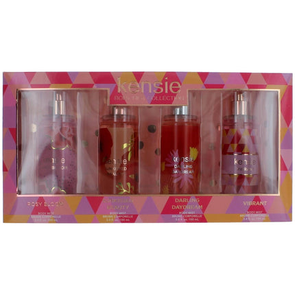 Kensie Women's Body Mist Gift Set - Variety Fresh Fruit, Floral Blend Notes, 4 Piece ,