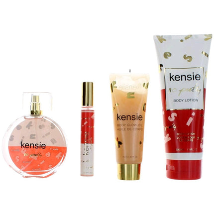 Kensie Women's Gift Set - So Pretty Iris and Green Florals Heart Notes, 4 Piece ,
