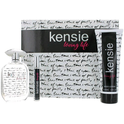 Kensie Women's Loving Life Gift Set - Fruity Floral Woody Fragrance Notes, 3 Piece ,