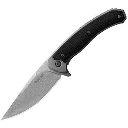 Kershaw Flipper Knife - Strobe Clip-Point Blade Black and Silver Handle | KW1086 ,