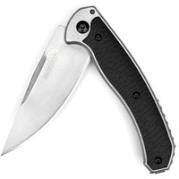 Kershaw Flipper Knife - Strobe Clip-Point Blade Black and Silver Handle | KW1086 ,
