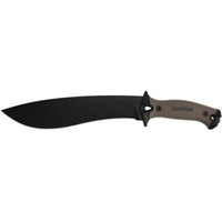 Kershaw Machete Knife - Camp 10 Black Recurve Fixed Blade Tan Handle | 1077TAN ,