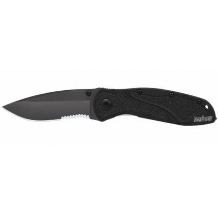 Kershaw Pocket Knife - Blur Glassbreaker Serrated Blade Black Handle | 1670GBBLKST ,