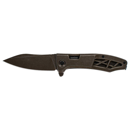 Kershaw Pocket Knife - Boilermaker Drop Point Plain Edge Blade Frame Lock | KW3475 ,