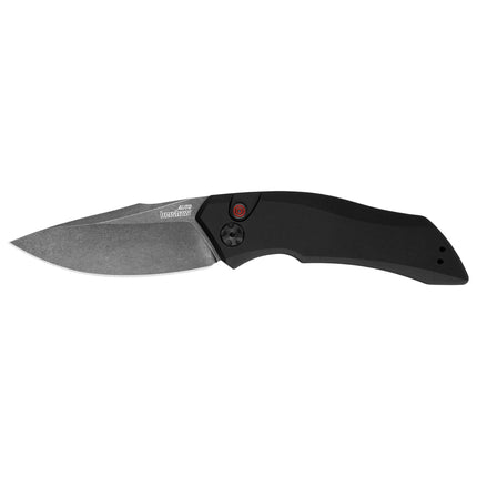 Kershaw Pocket Knife - Launch 1 BlackWash Drop Point Steel Blade Automatic | KW7100BW ,
