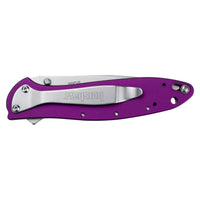 Kershaw Pocket Knife - Leek Drop Point with Purple Handle and Liner Lock | KW1660PUR ,