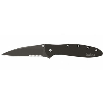 Kershaw Pocket Knife - Leek Serrated Drop Point Blade Black Handle | 1660CKTST ,