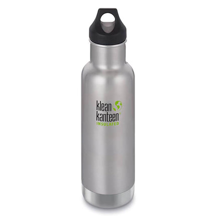 Klean Kanteen Bottle - Classic Insulated Stainless Steel with Loop Cap, 20oz ,