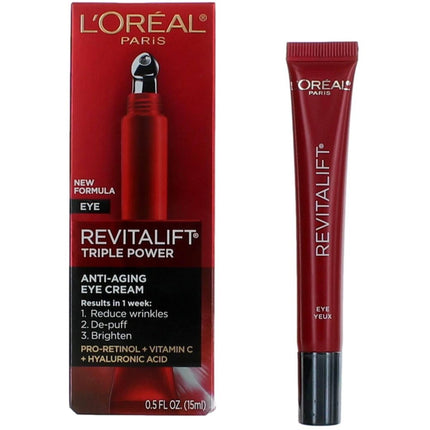 L'Oreal Women's Eye Cream - Revitalift Triple Power Anti-Aging, 0.5 oz ,