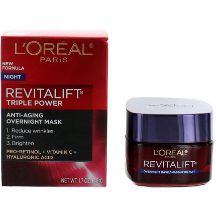 L'Oreal Women's Overnight Mask - Revitalift Triple Power Anti-Aging, 1.7 oz ,