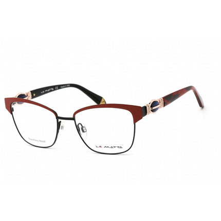 La Matta Men's Eyeglasses - Clear Lens Full Rim Cat Eye Red Metal Frame | LMV3249 C1 ,