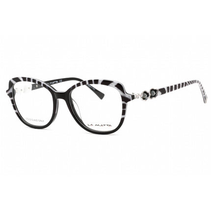 La Matta Women's Eyeglasses - Butterfly Pattern Black/White Plastic Frame | LMV3320 C1 ,