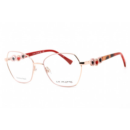 La Matta Women's Eyeglasses - Full Rim Butterfly Pale Pink/Gold Frame | LMV3317 C3 ,