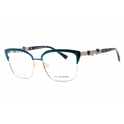 La Matta Women's Eyeglasses - Full Rim Cat Eye Gold/Turquoise Metal Frame | LMV3305 C3 ,