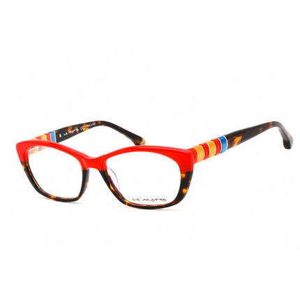 La Matta Women's Eyeglasses - Red/Havana Plastic Cat Eye Shape Frame | LMV3156 02-09 ,