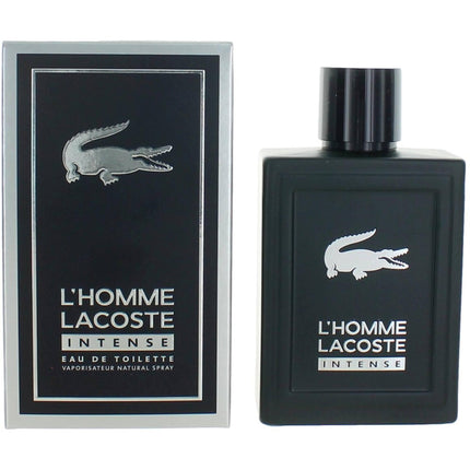Lacoste Men's Eau De Toilette Spray - L'Homme Intense Fruity Spicy Woody Notes, 3.3 oz ,
