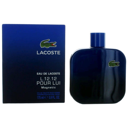 Lacoste Men's EDT Spray - L.12.12 Magnetic Artemisia, Bamboo, Juniper Top Notes, 5.9oz ,