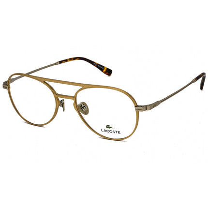 Lacoste Men's Eyeglasses - Clear Demo Lens Gold/Silver Aviator Frame | L2274E 714 ,