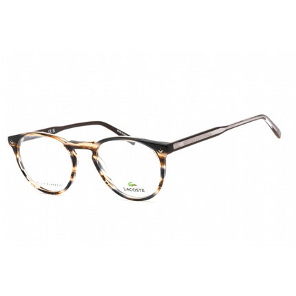 Lacoste Men's Eyeglasses - Clear Demo Lens Striped Brown Plastic Frame | L2601ND 210 ,