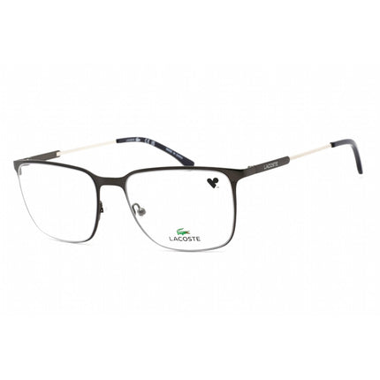 Lacoste Men's Eyeglasses - Clear Lens Matte Dark Grey Rectangular Frame | L2287 021 ,