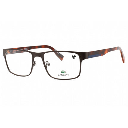 Lacoste Men's Eyeglasses - Full Rim Brown Metal Rectangular Shape Frame | L2283 200 ,