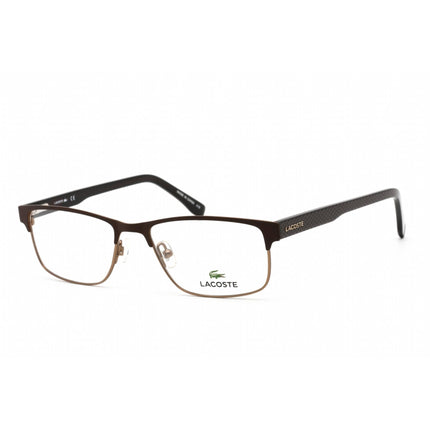 Lacoste Men's Eyeglasses - Matte Brown Rectangular Shape Frame Clear Lens | L2217 210 ,
