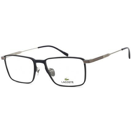 Lacoste Men's Eyeglasses - Semimatte Blue and Silver Rectangular Frame | L2285E 400 ,