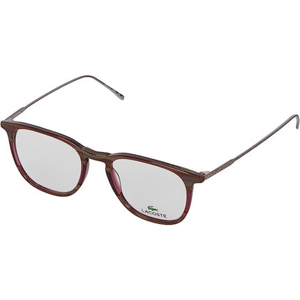 Lacoste Men's Eyeglasses - Striped Burgundy and Grey Square Frame | LACOSTE L2828 604 ,