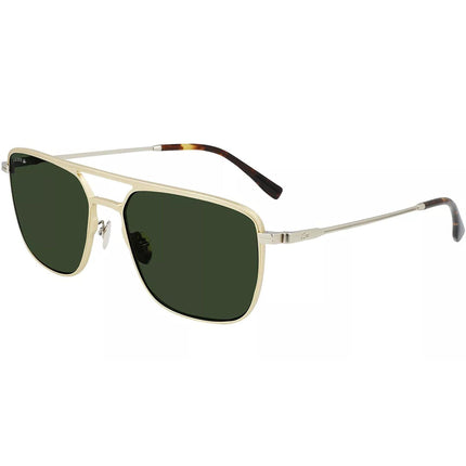 Lacoste Men's Sunglasses - Green Lens Full Rim Gold Pilot Shaped Frame | L242SE 714 ,