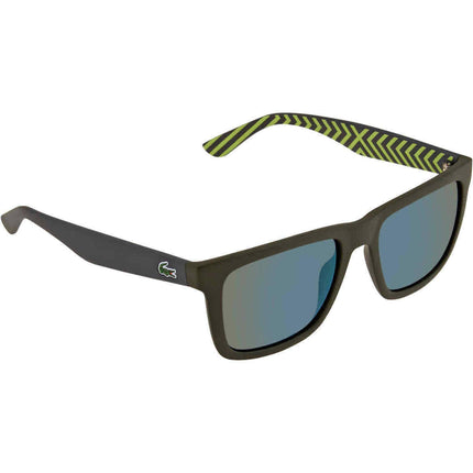 Lacoste Men's Sunglasses - Matt Army Square Frame Green Lens | LACOSTE L750S 318 ,