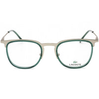 Lacoste Unisex Eyeglasses - Full Rim Light Gold and Green Square Frame | L2264 718 ,