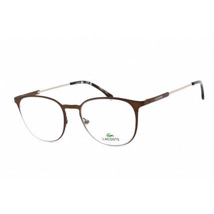 Lacoste Unisex Eyeglasses - Full Rim Matte Brown Metal Rectangular Frame | L2288 201 ,
