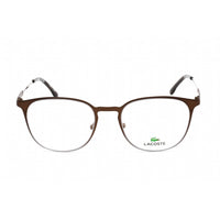 Lacoste Unisex Eyeglasses - Full Rim Matte Brown Metal Rectangular Frame | L2288 201 ,