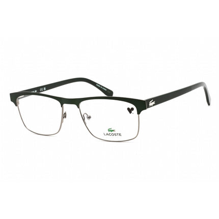 Lacoste Unisex Eyeglasses - Full Rim Rectangular Matte Green Metal Frame | L2198 315 ,