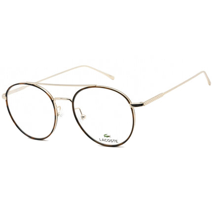 Lacoste Unisex Eyeglasses - Gold and Havana Aviator Shaped Metal Frame | L2250 714 ,