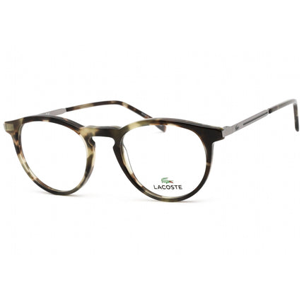 Lacoste Unisex Eyeglasses - Havana Khaki and Silver Round Plastic Frame | L2872 220 ,