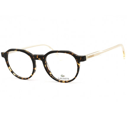 Lacoste Unisex Eyeglasses - Havana/Transparent/Silver Geometrical Frame | L2851 214 ,